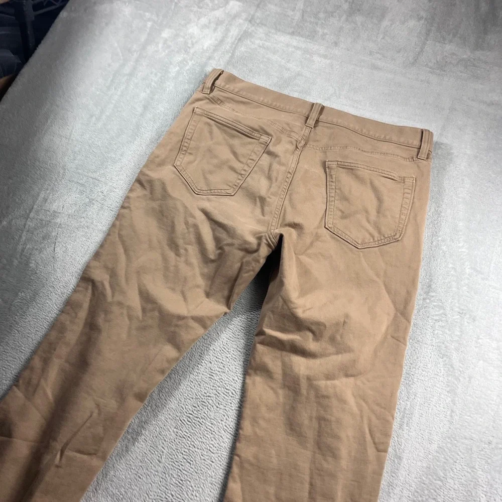 Banana Republic Traveler Pants Mens 35x32 Slim Fit Tan Khaki Chino 5-Pocket